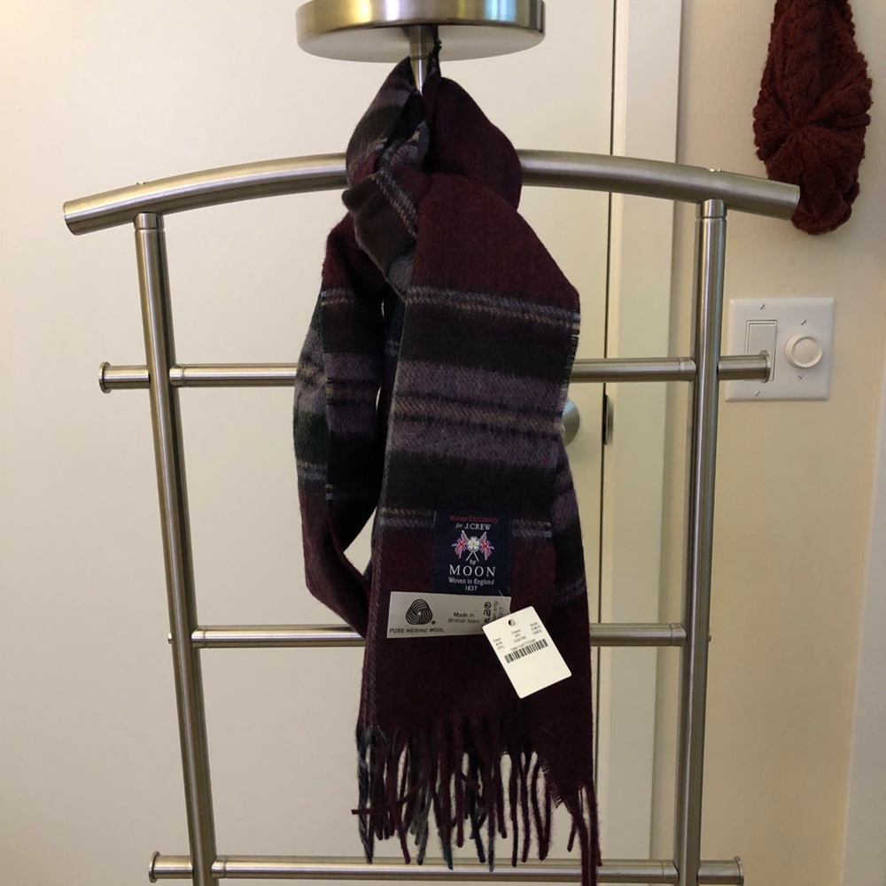 NWT J. Crew Maroon Merino Wool Scarf